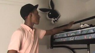 Guy busts a load on stud a