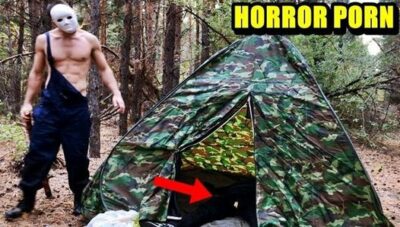 Masked villain fucks tired traveller in woods like jason in friday 13th